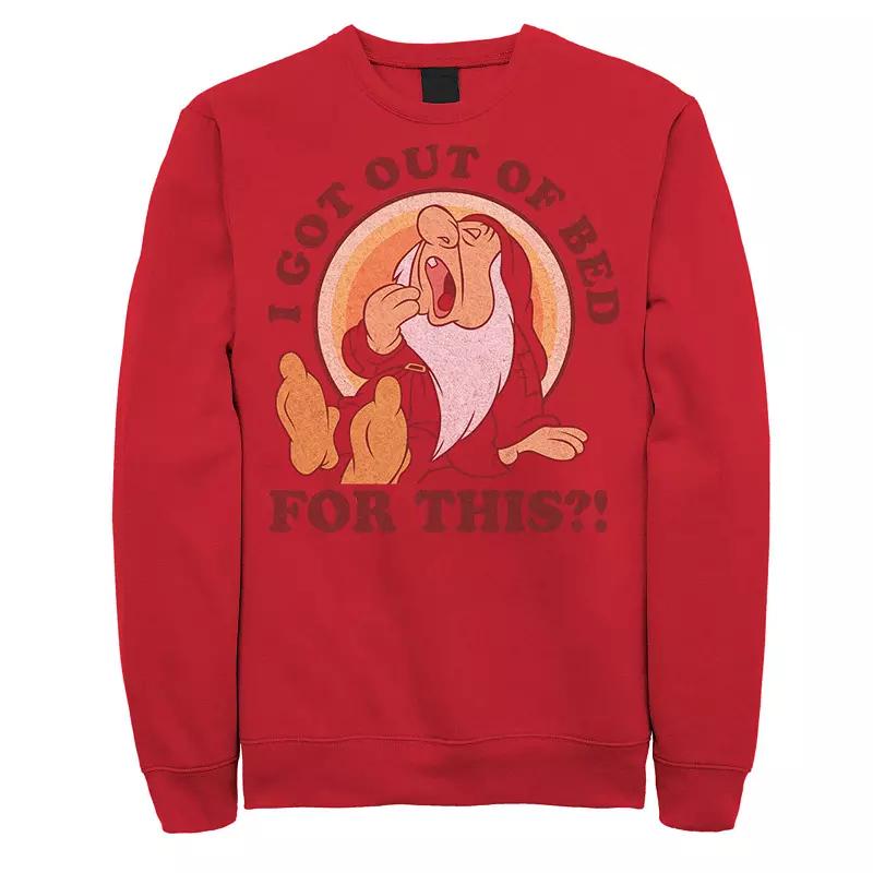 Disney's Snow White Dwarf Men's Sleepy For This Sweatshirt, Size: Small, Red Product Image