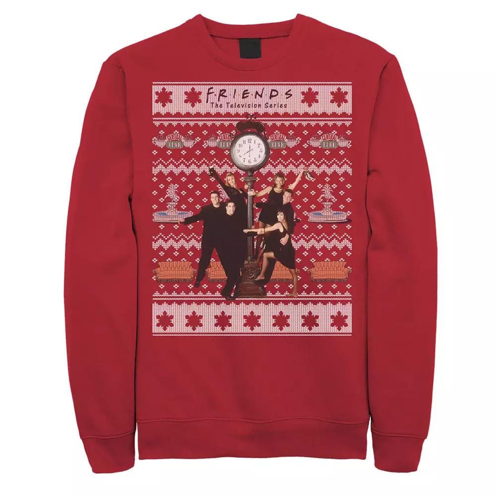 Men's Friends Around The Clock Holiday Pattern Sweatshirt,  Product Image