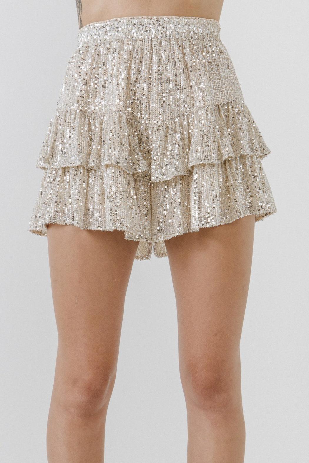Sequin Ruffle Short Product Image