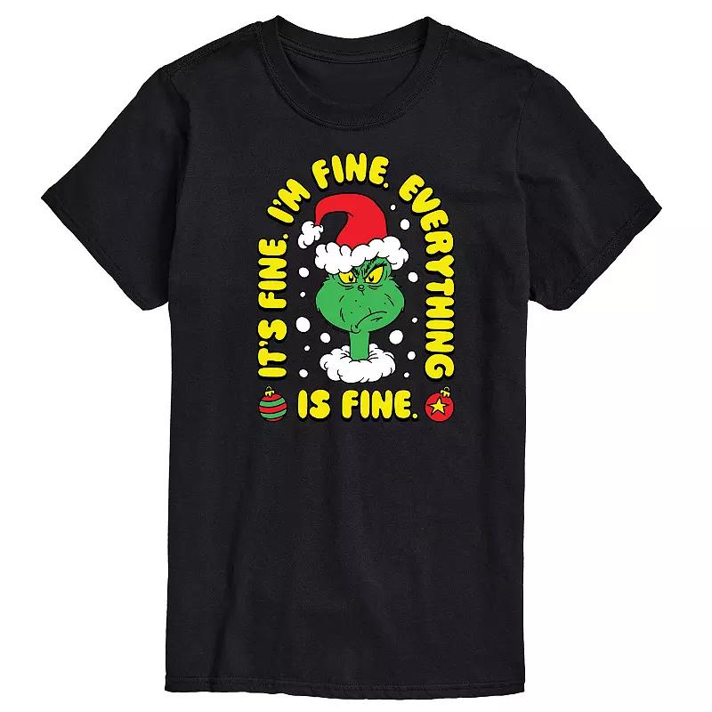 Big & Tall Dr. Seuss The Grinch Everything Is Fine Graphic Tee, Men's,  Product Image