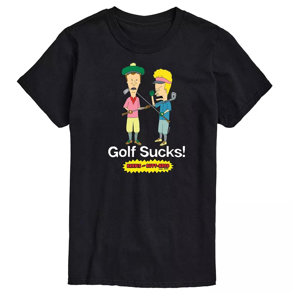 Men's Beavis & Butthead Golf Sucks Graphic Tee,  Product Image