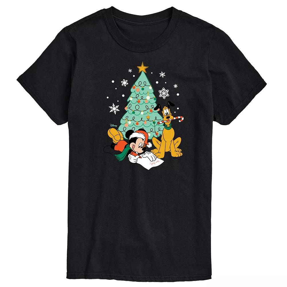 Disney's Mickey Mouse & Pluto Big & Tall Christmas Tree Graphic Tee, Men's,  Product Image