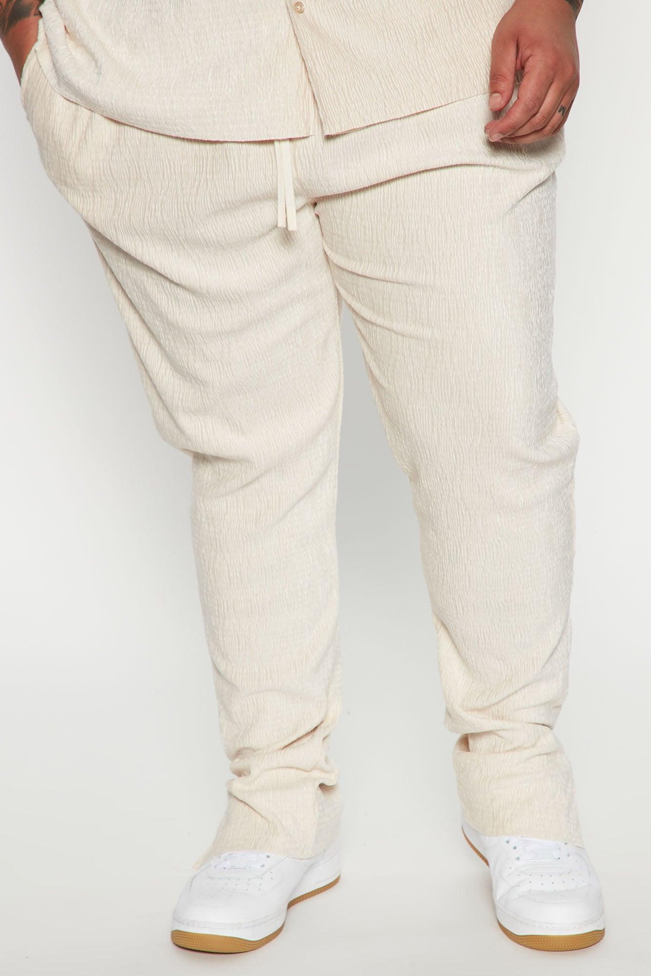 Wavy Textured Slim Pant - OffWhite Product Image