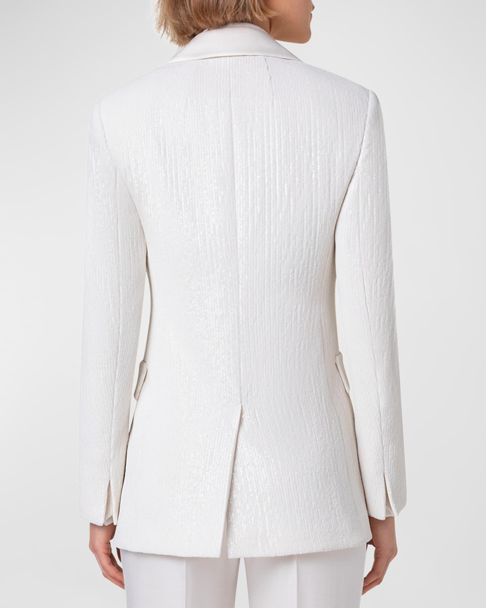 Lucia Silk Chiffon Sequin Tuxedo Jacket Product Image