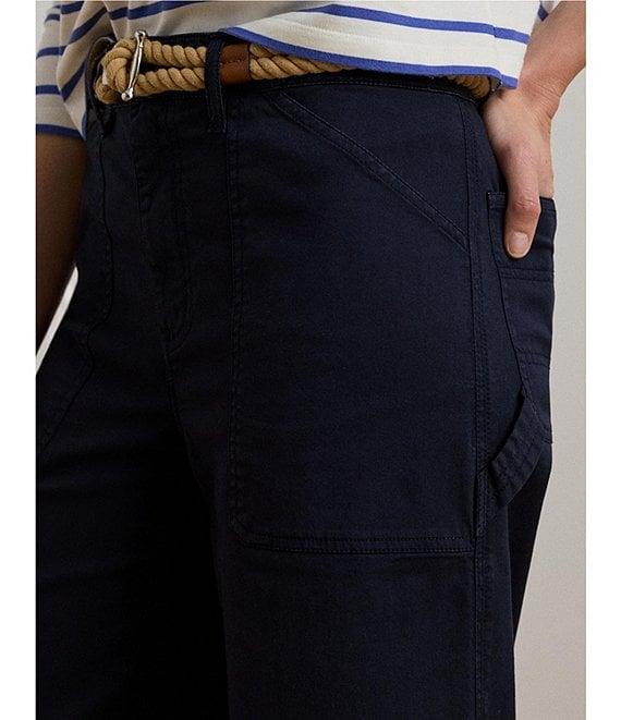Lauren Ralph Lauren Stretch Chino Wide Leg Cropped Pants Product Image
