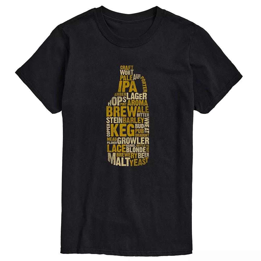 Big & Tall Growler Beer Terms Graphic Tee, Men's,  Product Image