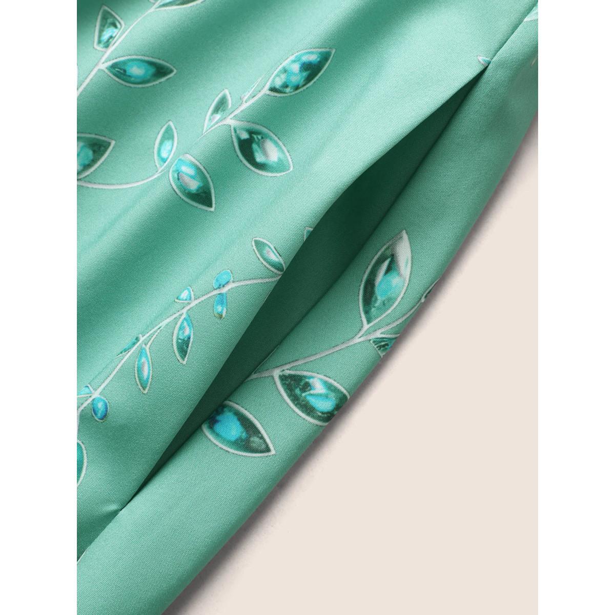 Plus Size Mock Neck Floral Ruffle Cap Sleeve Dress Palemauve Women Elegant Belted Mock Neck Cap Sleeve Curvy BloomChic 30/6X Product Image