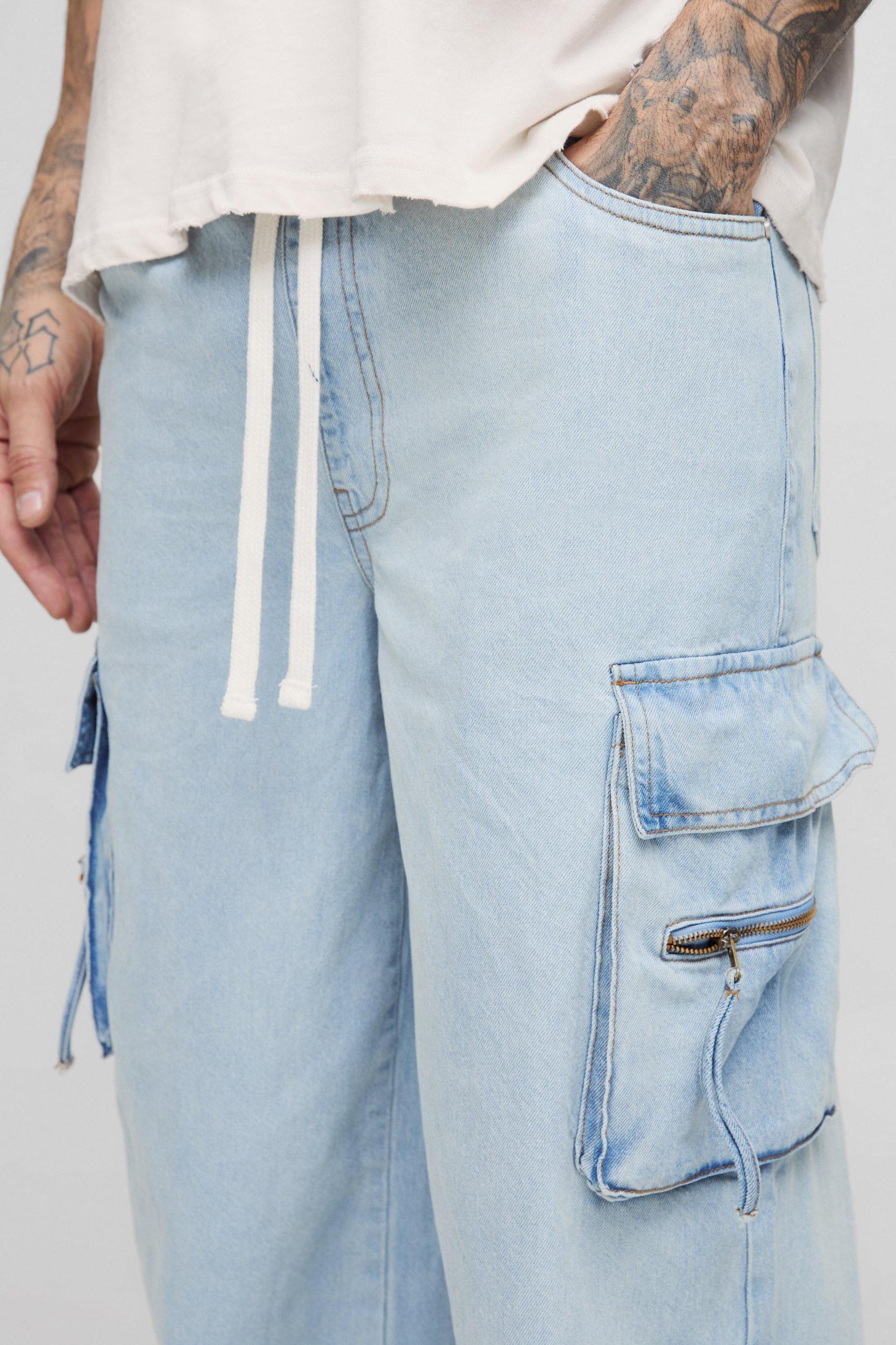 Tall Baggy Rigid Cargo Jeans | boohooMAN USA Product Image