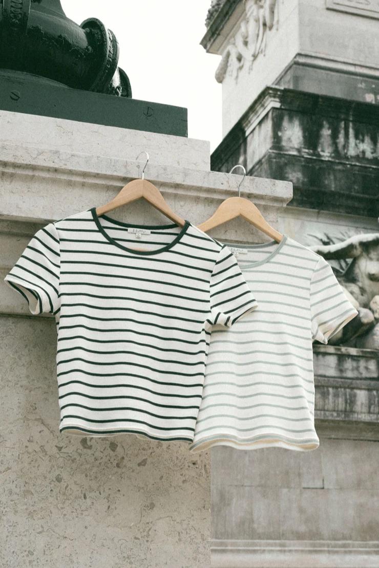 Saxton Striped Rib Tee - Supernova Product Image
