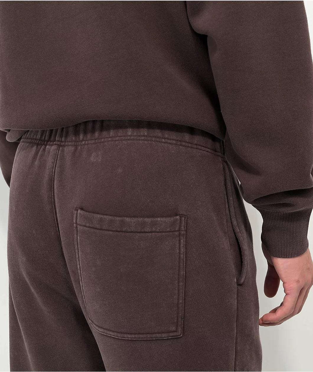 Ninth Hall Fundamentals Brown Wash Relaxed Sweatpants Product Image