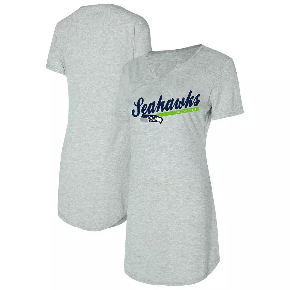 Women's Concepts Sport Gray Seattle Seahawks Petition Knit Nightshirt, Size: XL, Grey Product Image