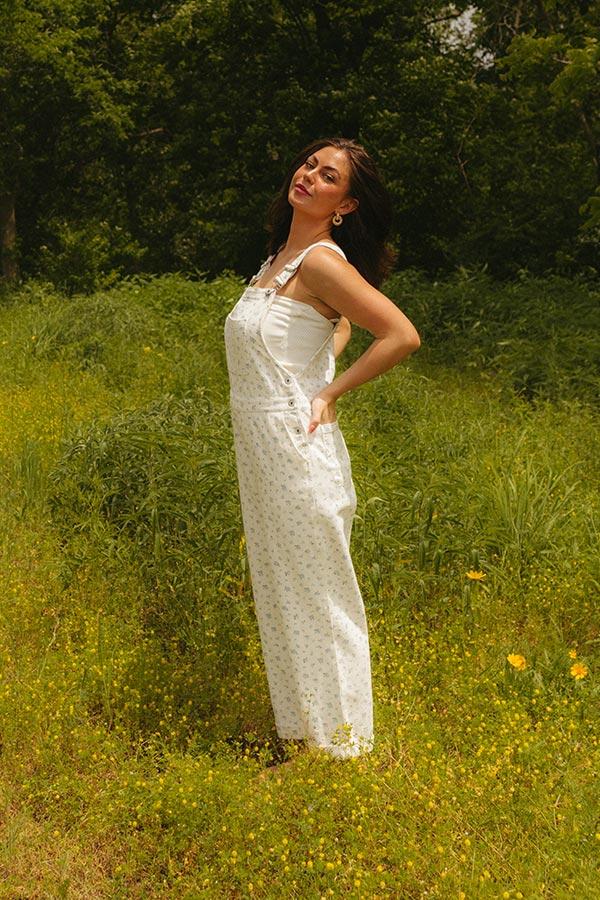 Picking Flowers Denim Overalls Product Image