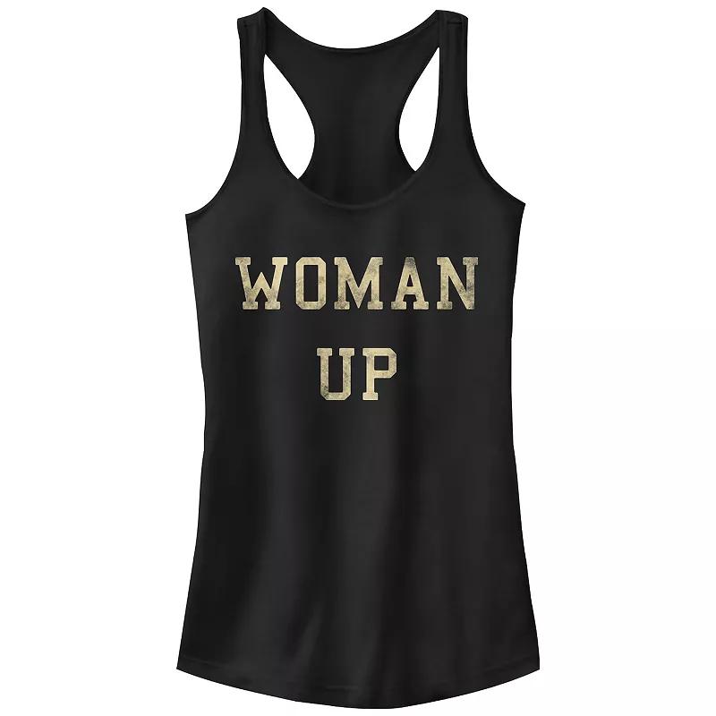 Juniors' Woman Up Gold And Bold Graphic Tank Top, Girl's,  Product Image