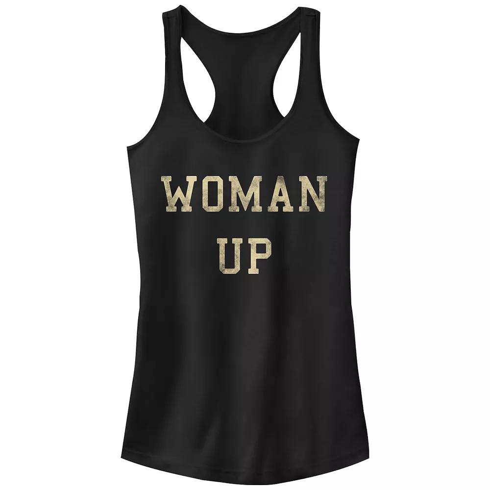 Juniors' Woman Up Gold And Bold Graphic Tank Top, Girl's,  Product Image