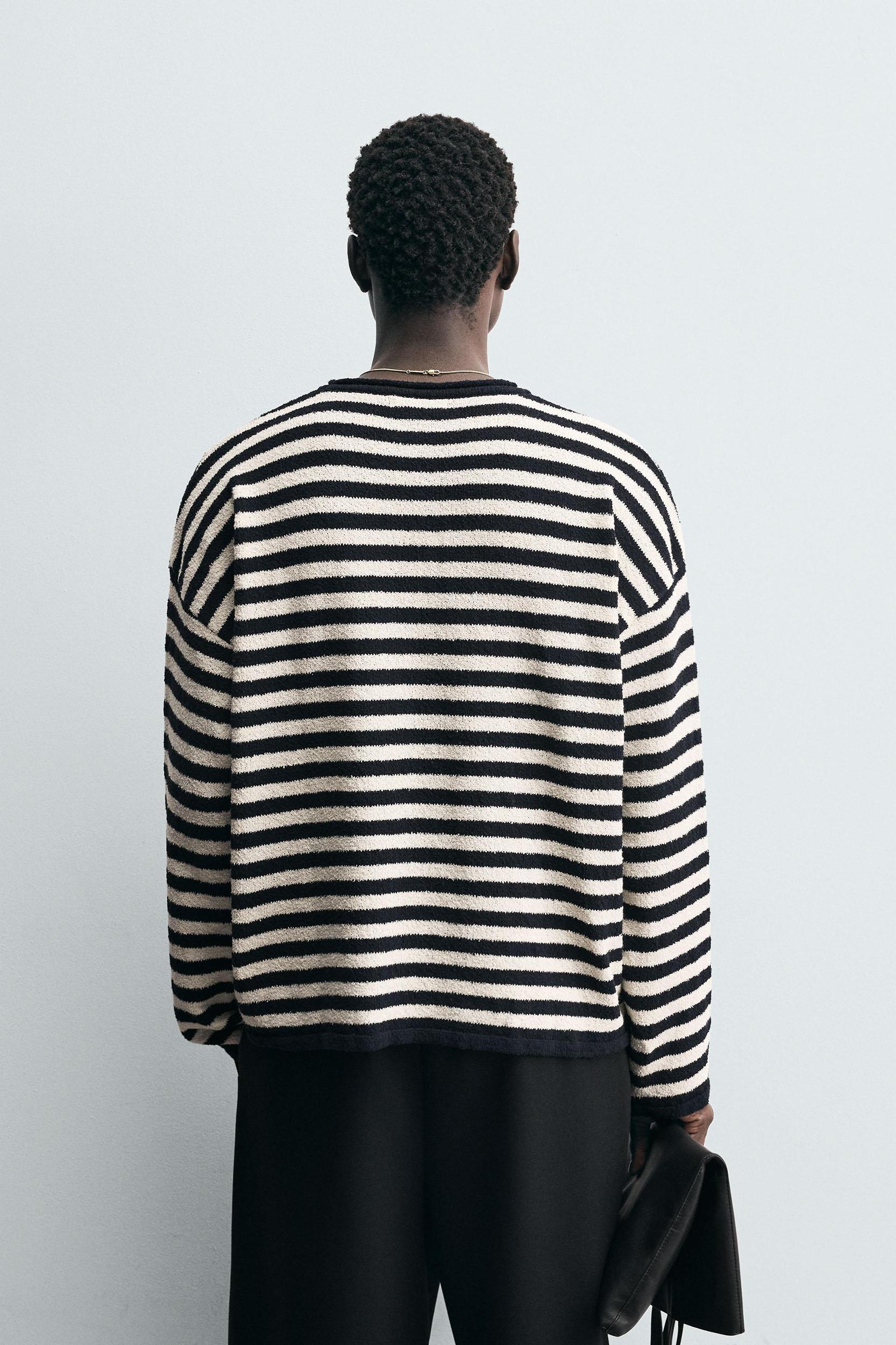 LIGHTWEIGHT STRIPED SWEATER Product Image