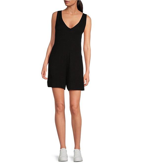 Every Sleeveless V-Neck Knit Romper Product Image