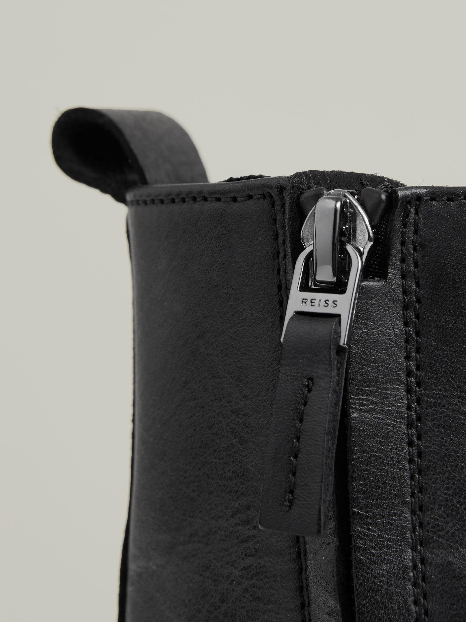 Leather Lace-Up Boots in Black Product Image