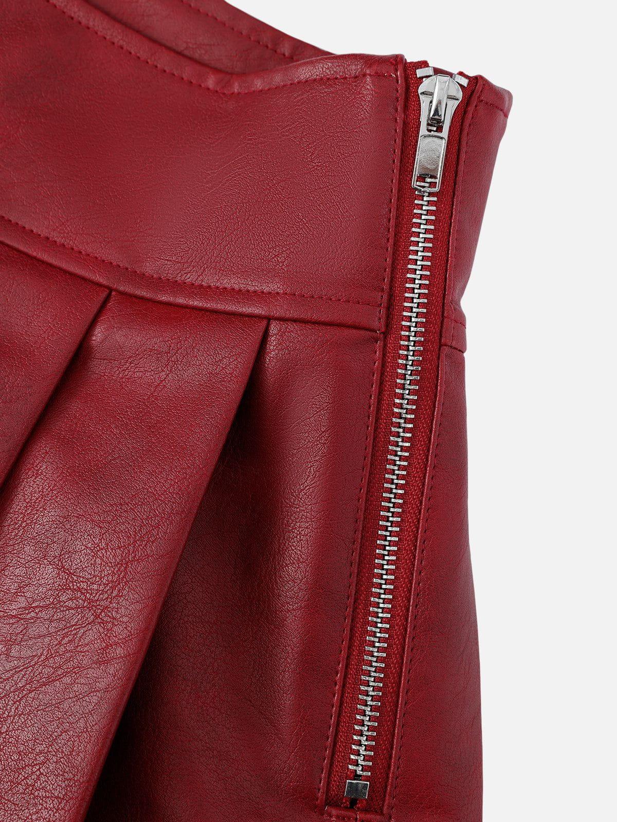 Aelfric Eden Slant Faux Leather Skirt Female Product Image