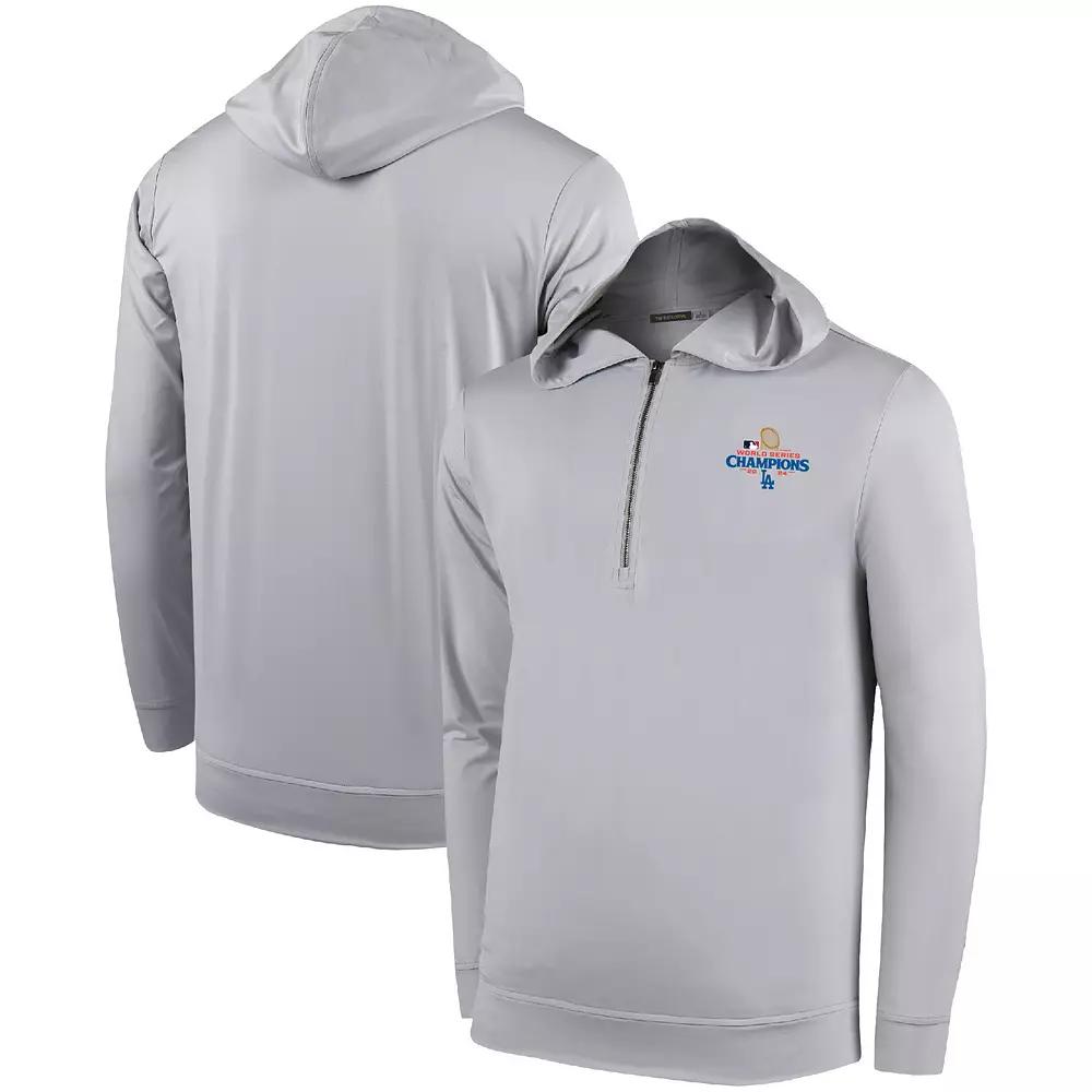 Men's White Los Angeles Dodgers 2024 World Series Champions  Seabreeze Half-Zip Hoodie, Size: Small Product Image