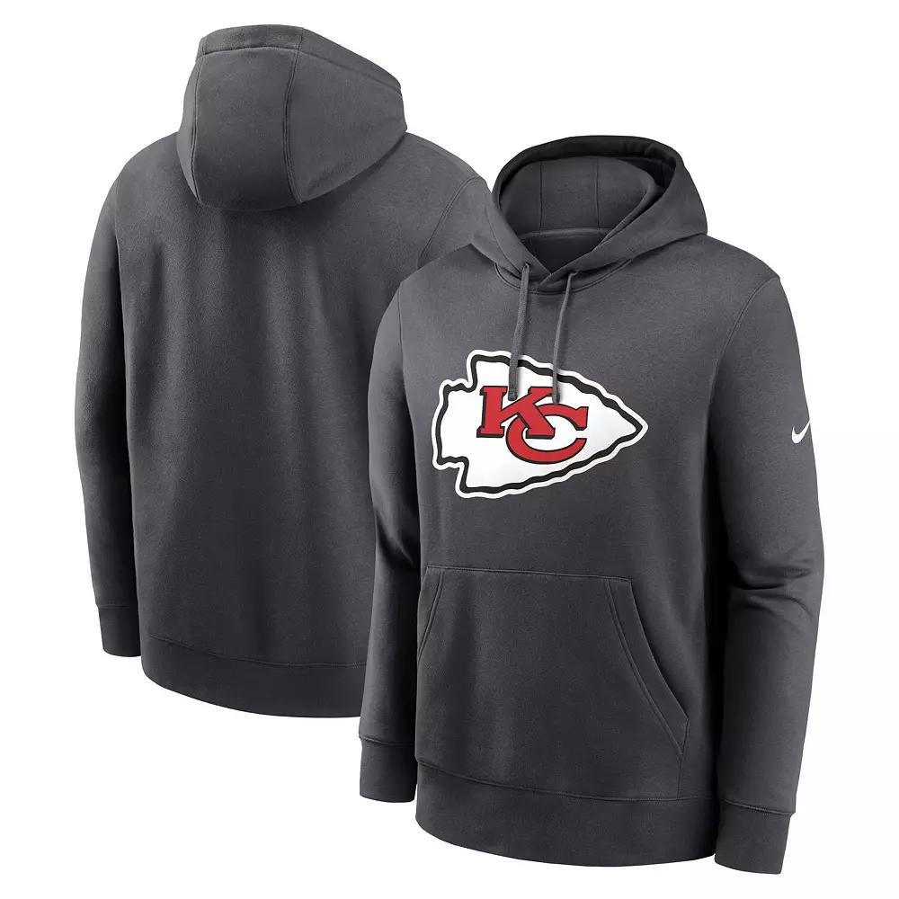 Men's Nike Anthracite Kansas City Chiefs Club Logo Pullover Hoodie,  Product Image