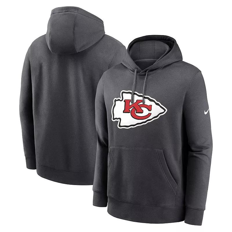 Men's Nike Anthracite Kansas City Chiefs Club Logo Pullover Hoodie,  Product Image