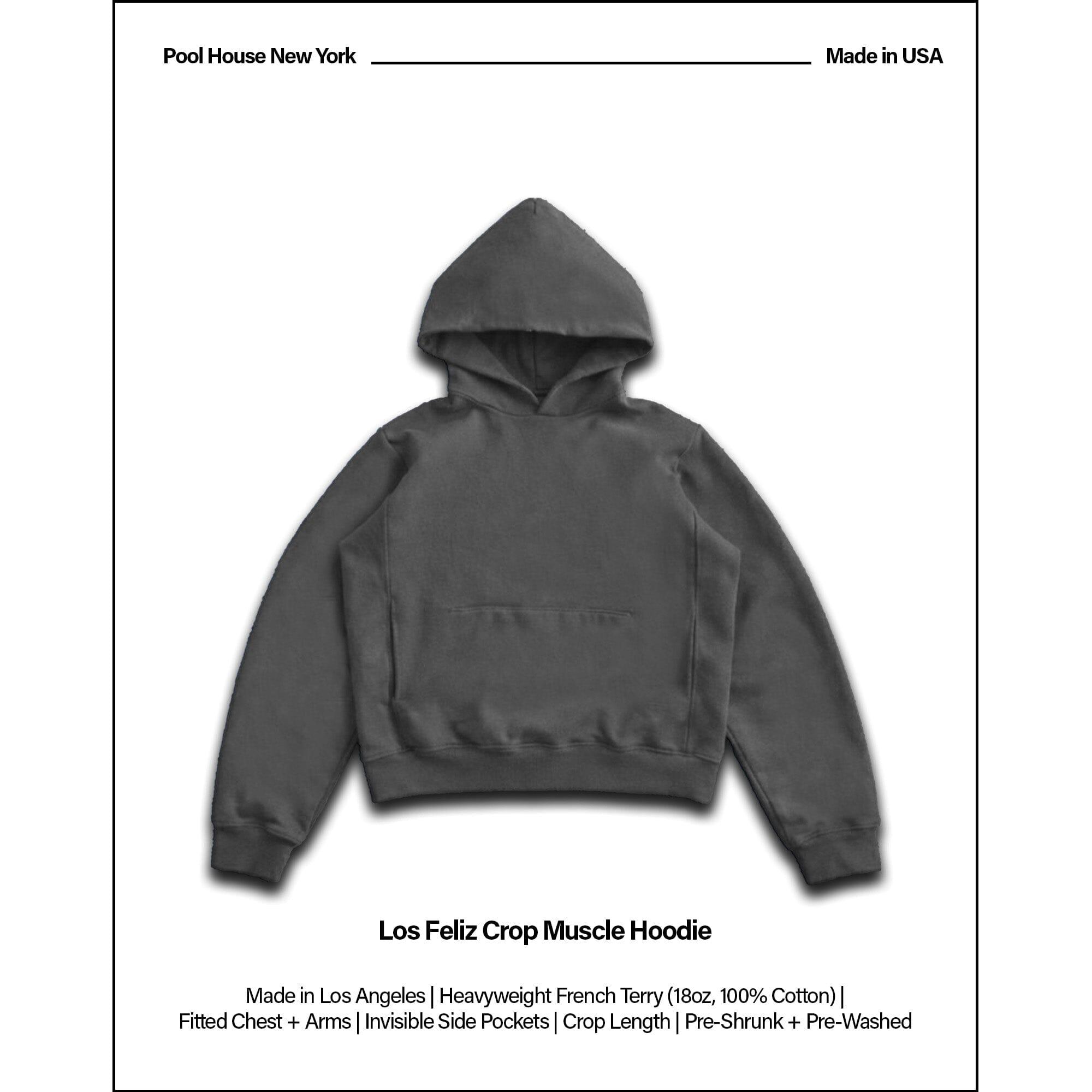 Los Feliz Crop Muscle Hoodie | Fitted Male Product Image