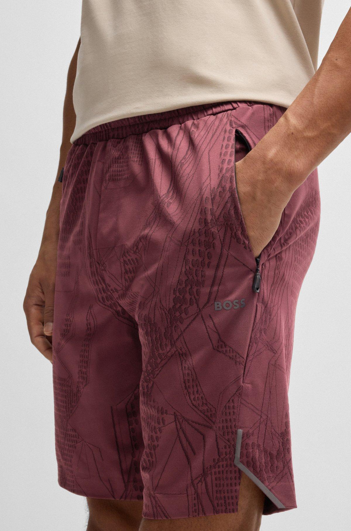 Active patterned shorts in four-way stretch fabric Product Image
