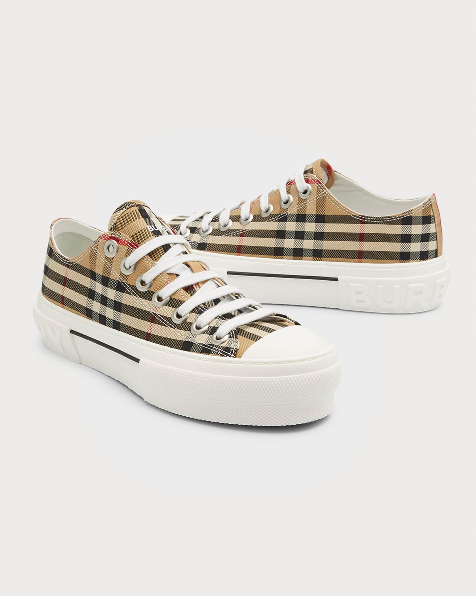 Womens Check Cotton Logo Sneakers Product Image