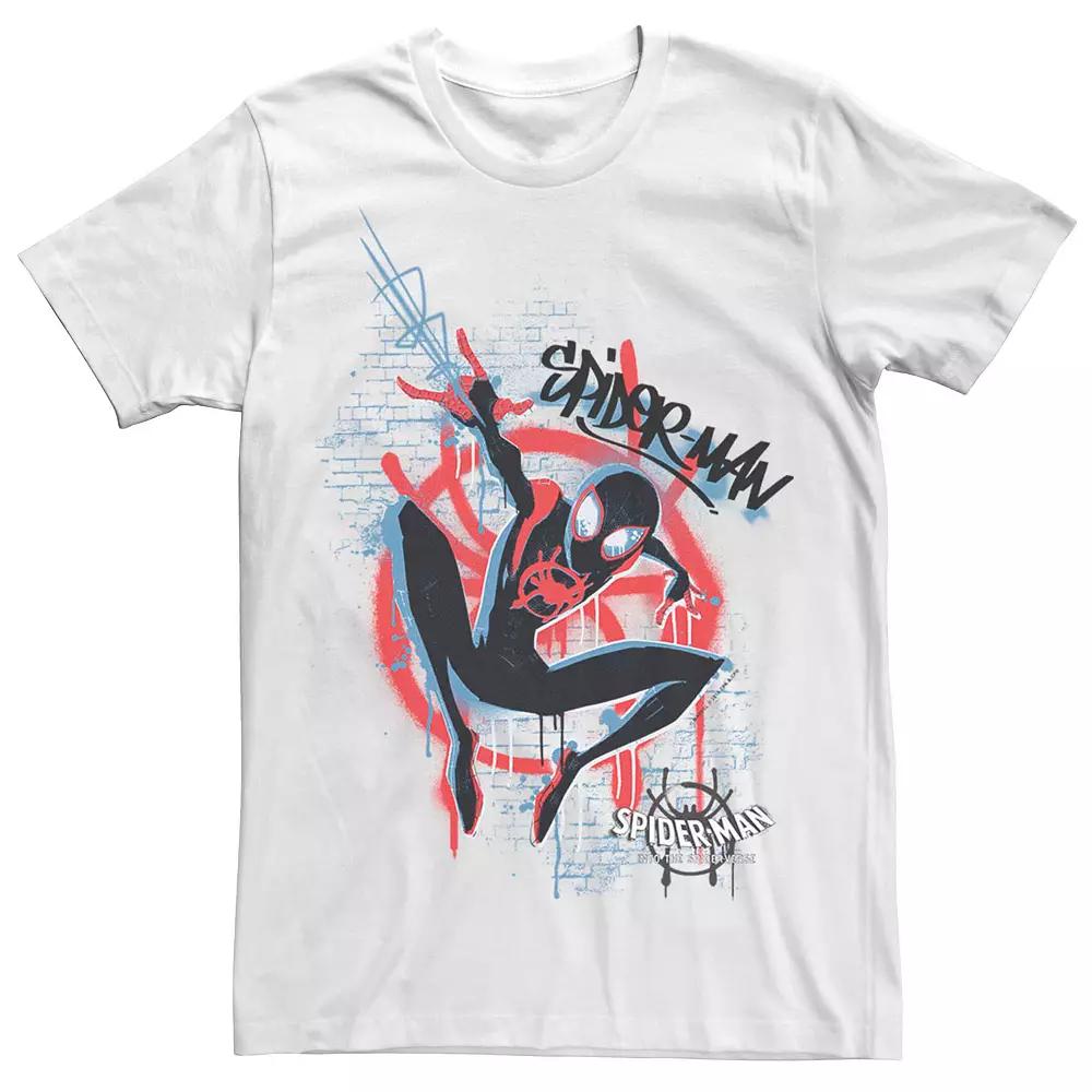 Men's Marvel Spider-Man Into The Spiderverse Miles Spray Paint Logo Tee,  Product Image