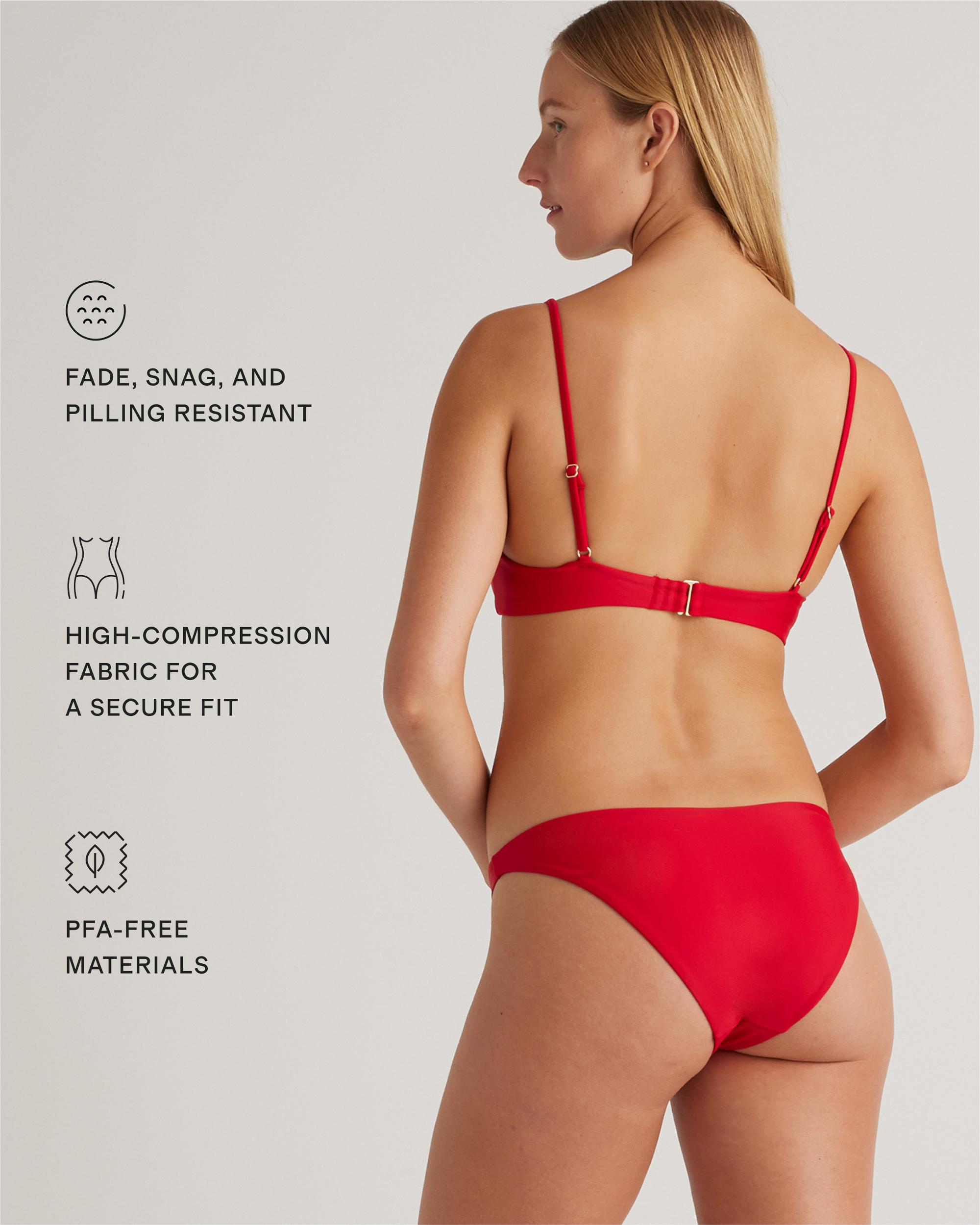 Quince | Women's Italian V-Neck Bikini Top 78% Recycled Polyamide, 22% Spandex Product Image