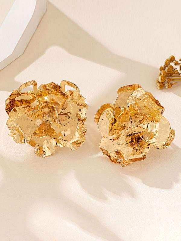 Flower Shape Geometric Shiny Bracelet + Rings Accessories Product Image
