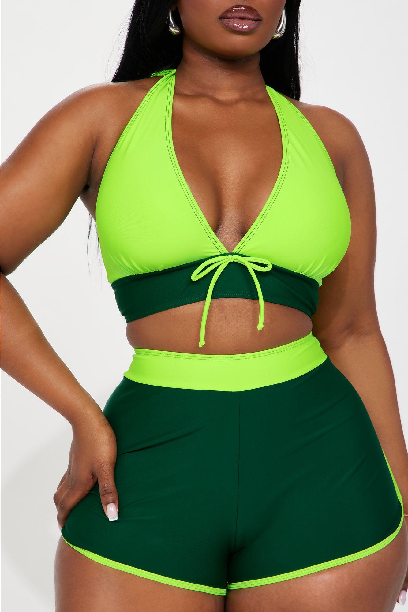 Carleta Boyshort 2 Piece Bikini - Green/combo Product Image
