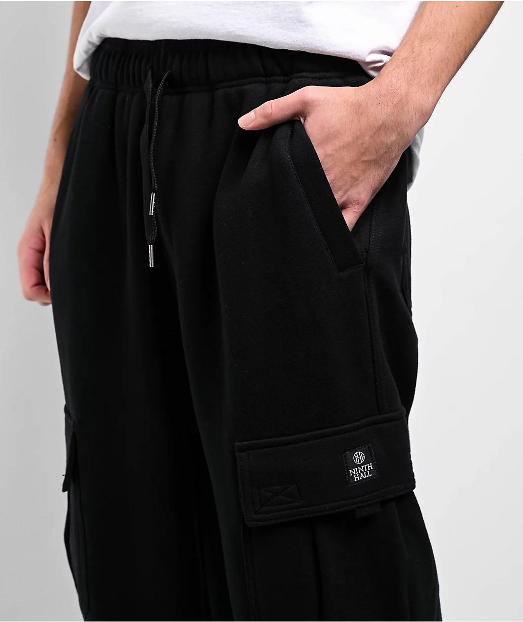 Ninth Hall Airbrushed Koi Black Loose Fit Cargo Sweatpants Product Image