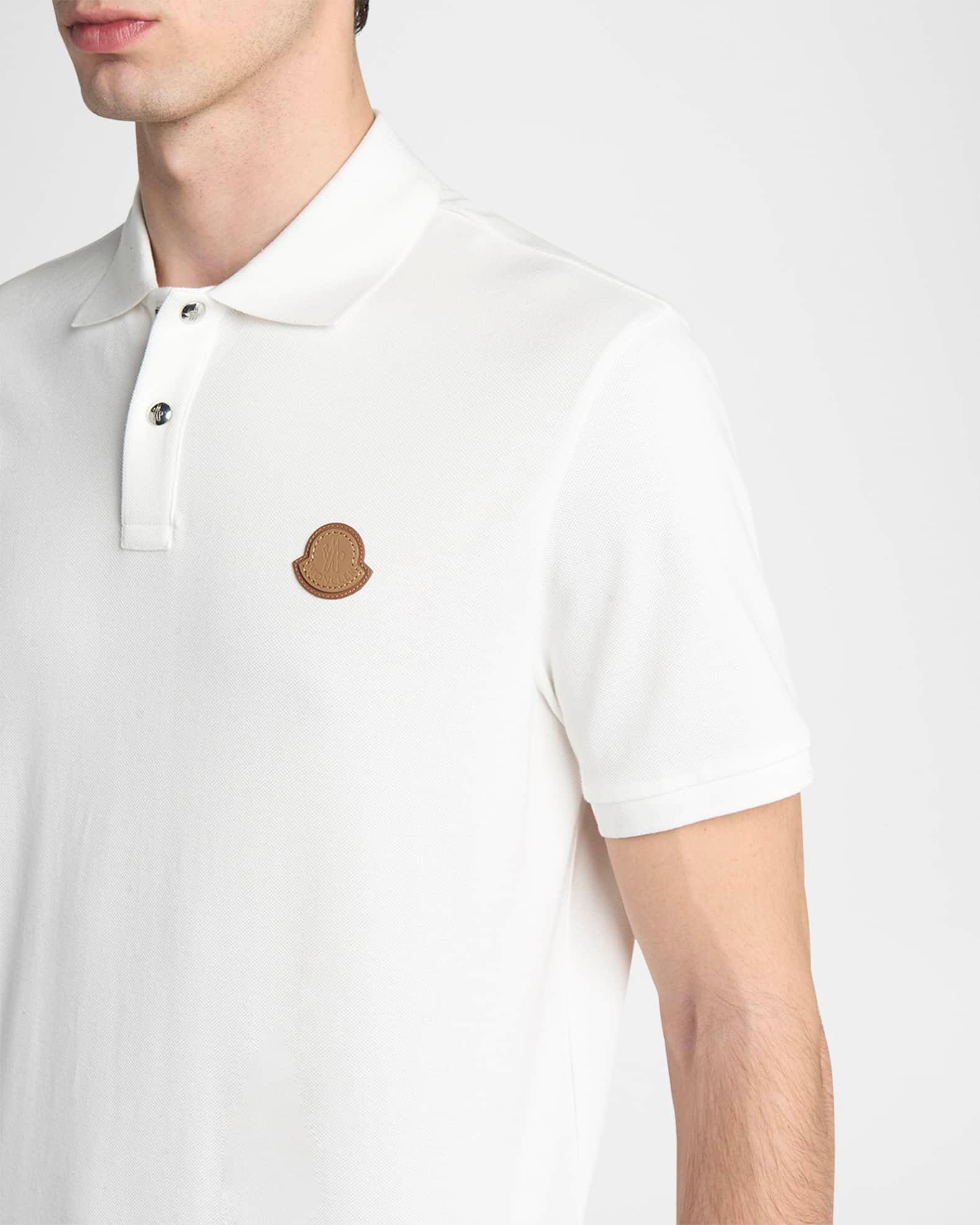 Men's Leather-Emblem Polo Shirt Product Image