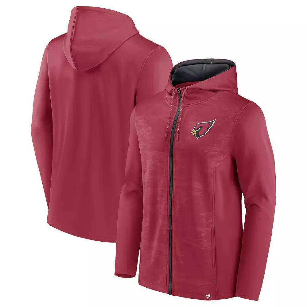 Men's Fanatics Branded Cardinal/Black Arizona Cardinals Ball Carrier Full-Zip Hoodie,  Product Image