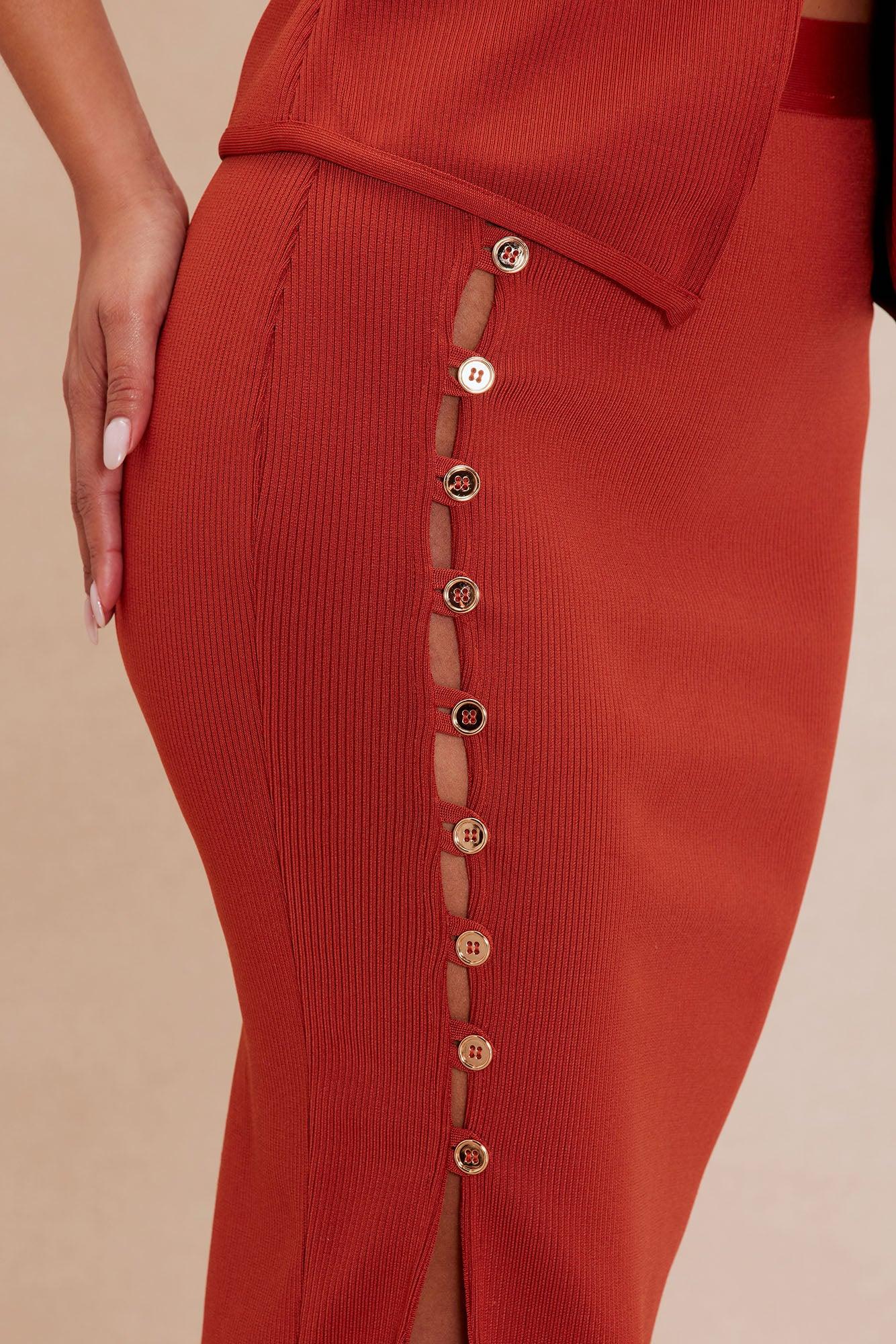 Bianca Bandage Midi Skirt Set - Rust Product Image