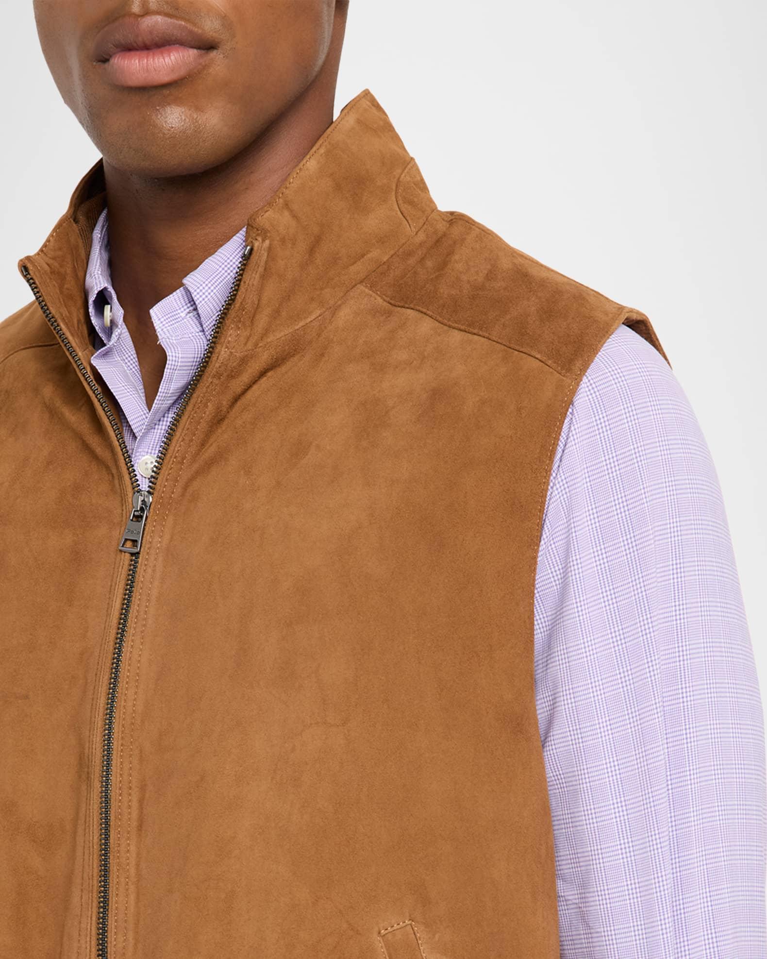Men's Suede Zip Vest Product Image