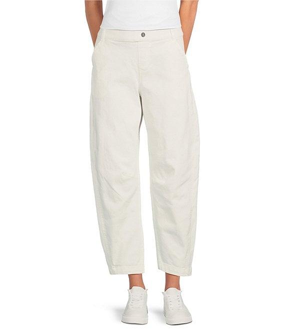 HUE Denim Barrel Leg Skimmer Ankle Pants Product Image