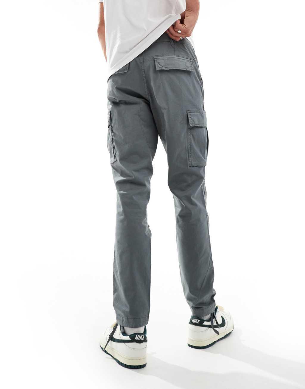 Jack & Jones ace loose cargo pants in slate gray  Product Image