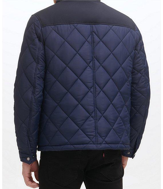 Cole Haan Tonal-Mixed-Media Sherpa Lined Quilted Jacket Product Image