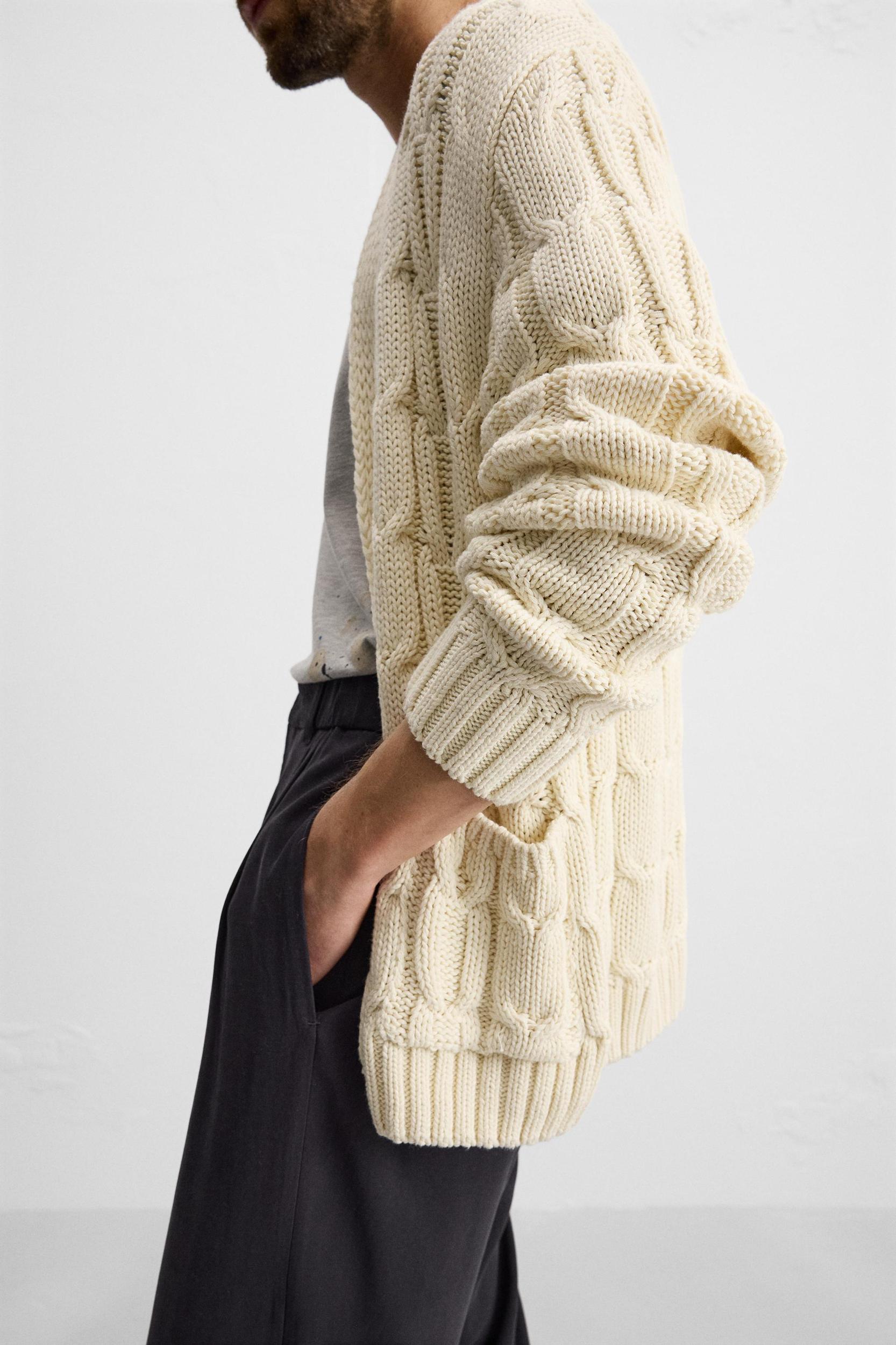 TEXTURED WEAVE WOVEN CARDIGAN Product Image