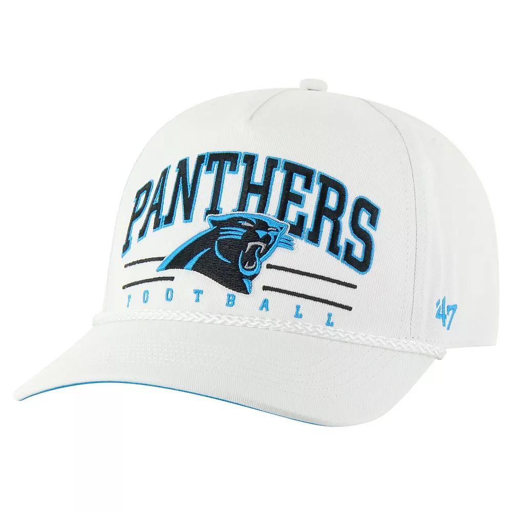 Men's '47 White Carolina Panthers Roscoe Hitch Rope Adjustable Hat Product Image