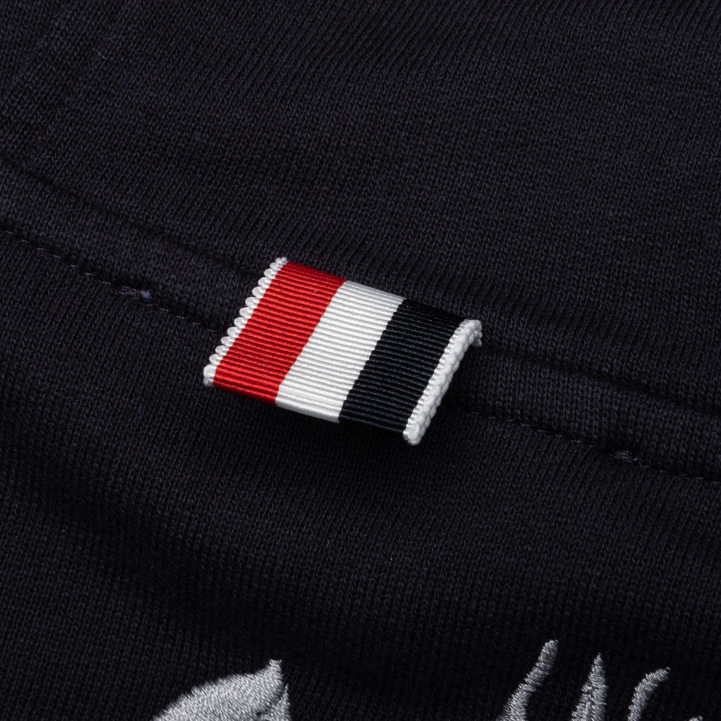 Relaxed Fit Hoodie Pullover w/ Broderie Anglaise Flower - Navy Male Product Image