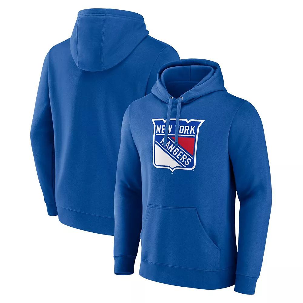 Men's Fanatics Branded Blue New York Rangers Primary Logo Pullover Hoodie,  Product Image