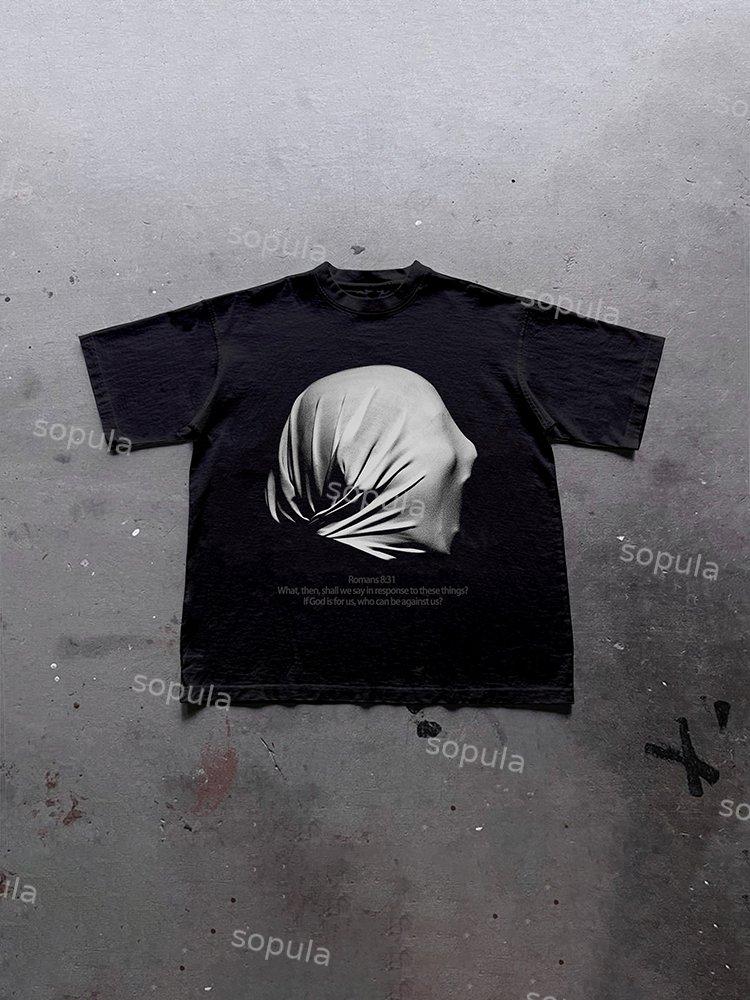 Sopula Vintage Mummy Graphic Bible Print Cotton T-Shirt Product Image