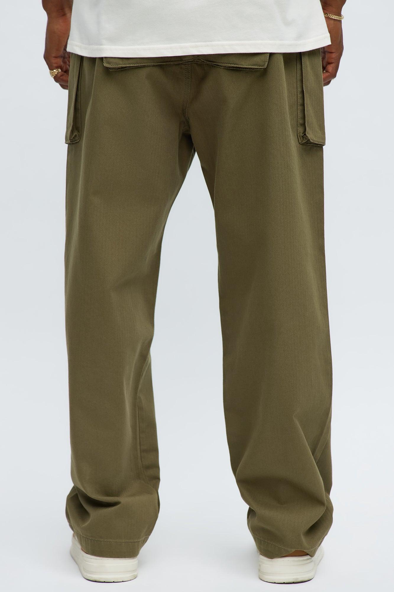 On Some Lowkey Baggy Pants  - Olive Product Image