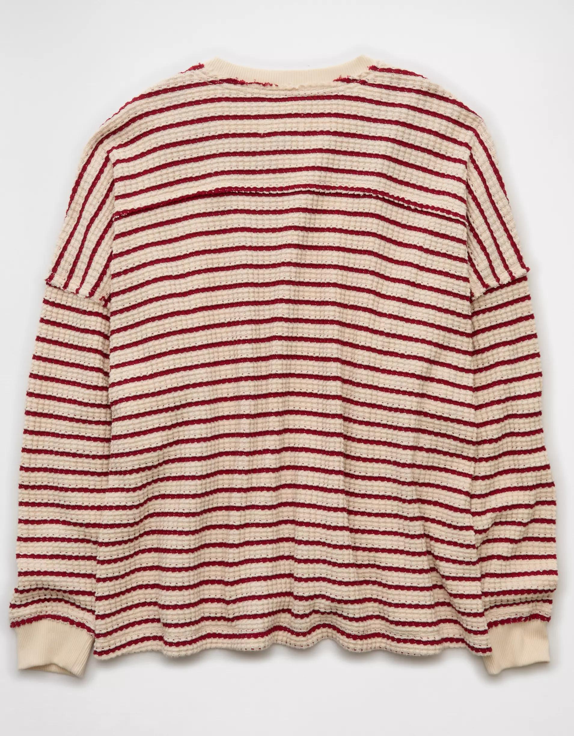 AE Big Hug Crew Neck Waffle Sweatshirt Product Image