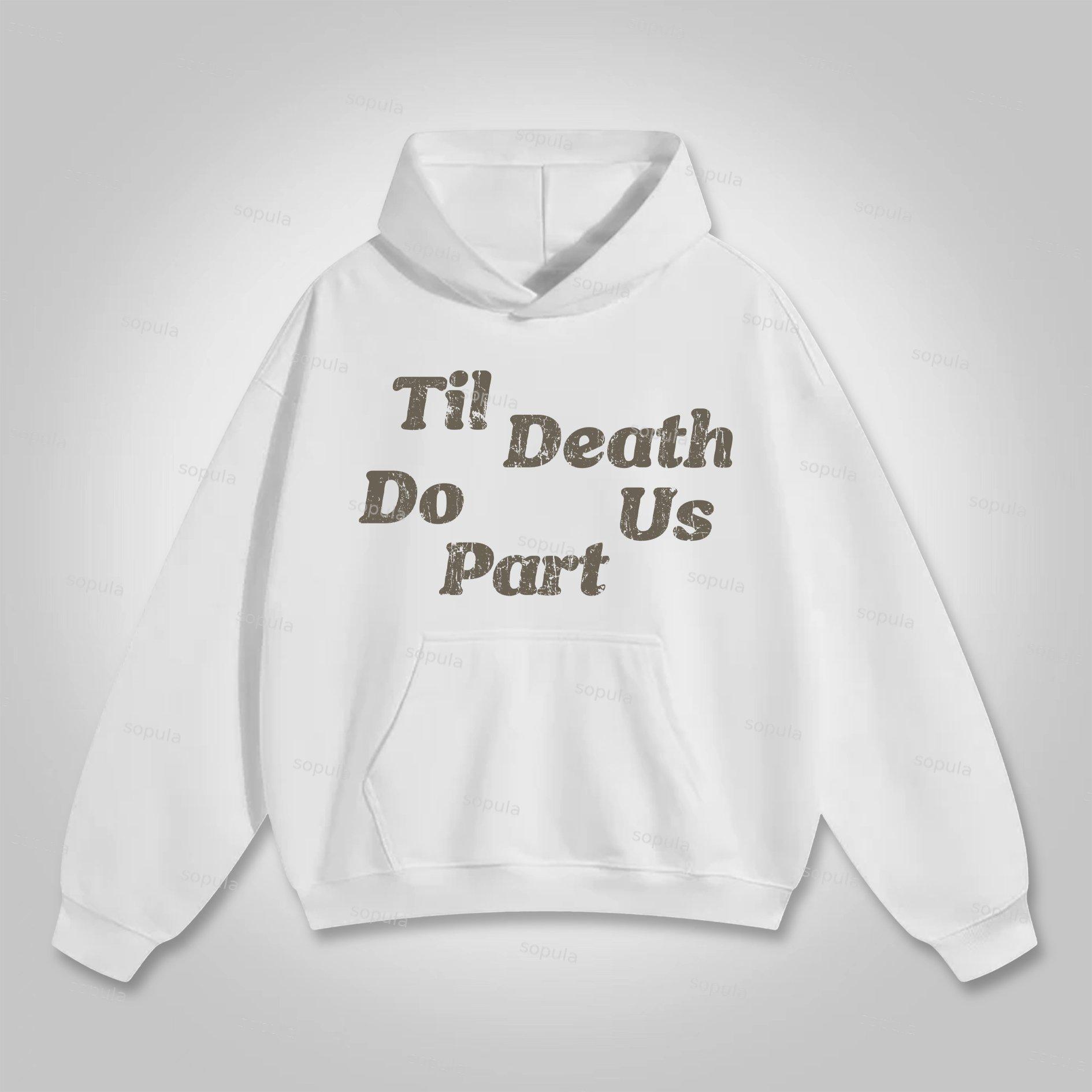 Sopula Til Death Do Us Part Skull Vintage Graphic Pocket Hoodie Product Image