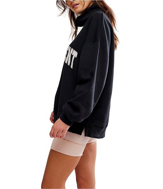 FP Movement Victory Funnel Neck Long Sleeve Oversized Sweatshirt and Biker Short Set Product Image