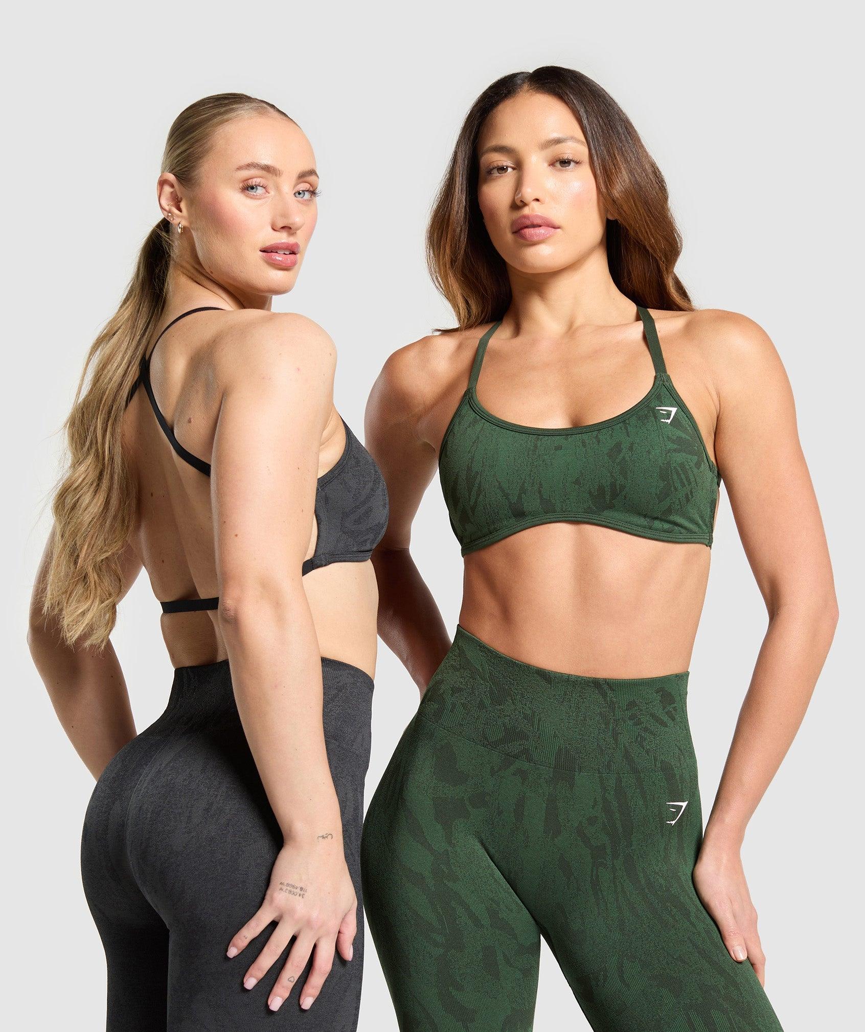 Gymshark Adapt Camo Cross Back Sports Bra - Asphalt Grey/Black Female Product Image